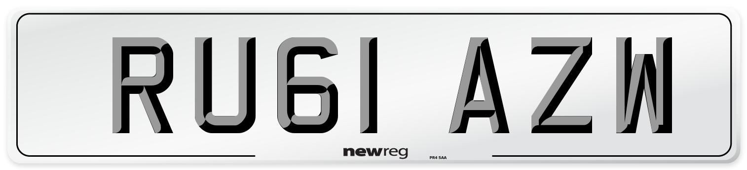 RU61 AZW Number Plate from New Reg